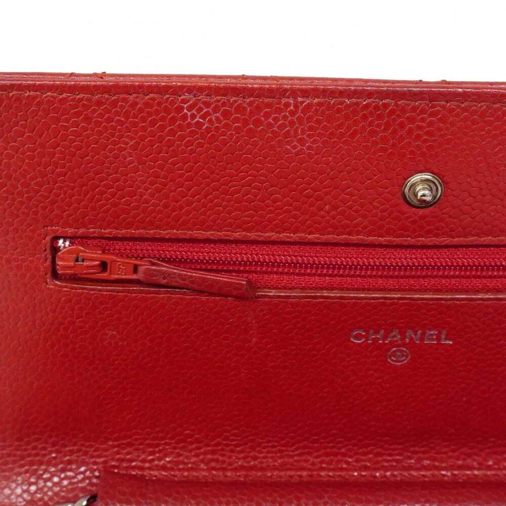 CHANEL Red Caviar Leather Wallet - Picture 10 of 11